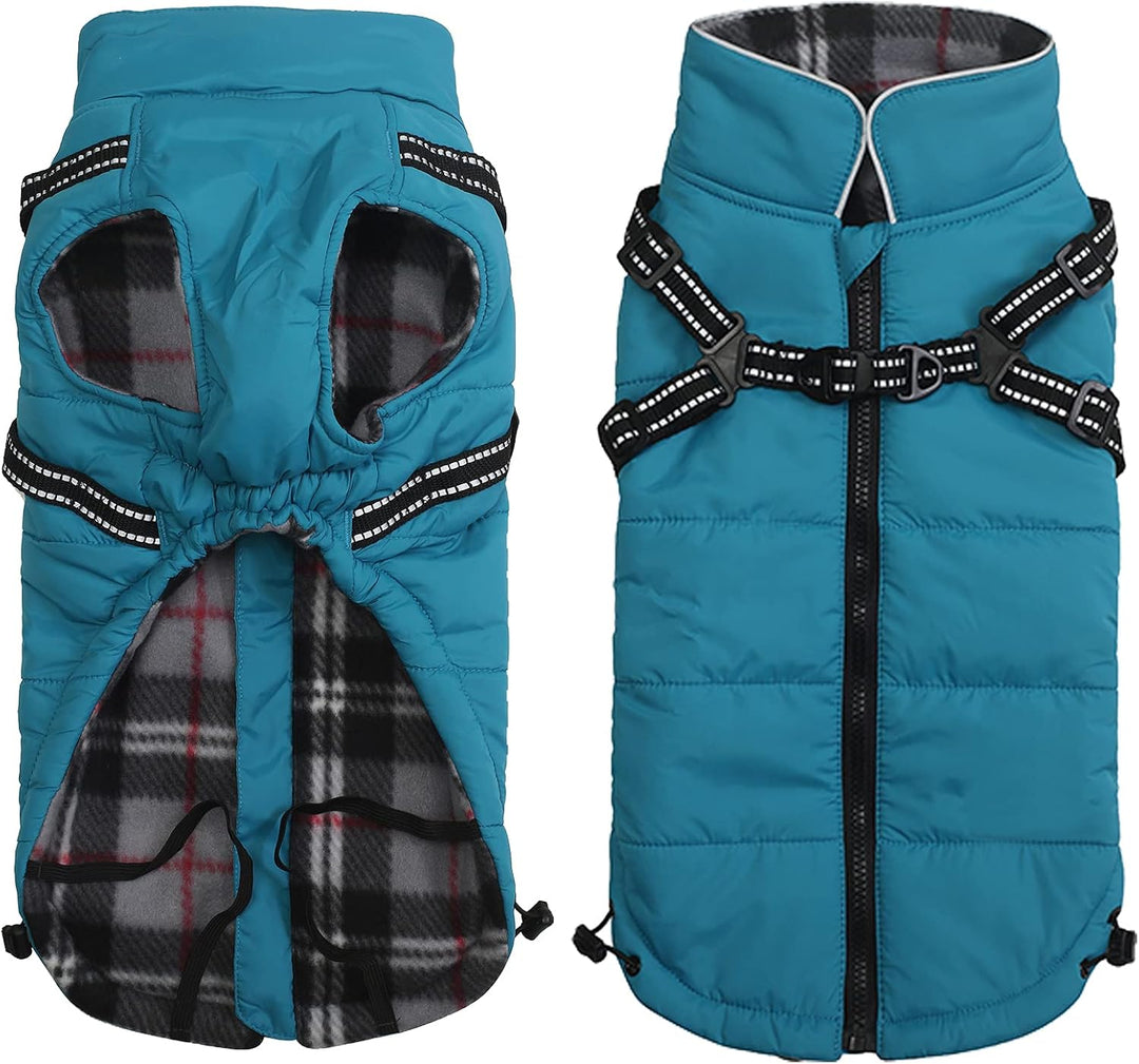 MOREZI Winterhundejacke, wasserdichte Aussenschicht, Fleecefutter, Rückenreissverschluss-Design, mit