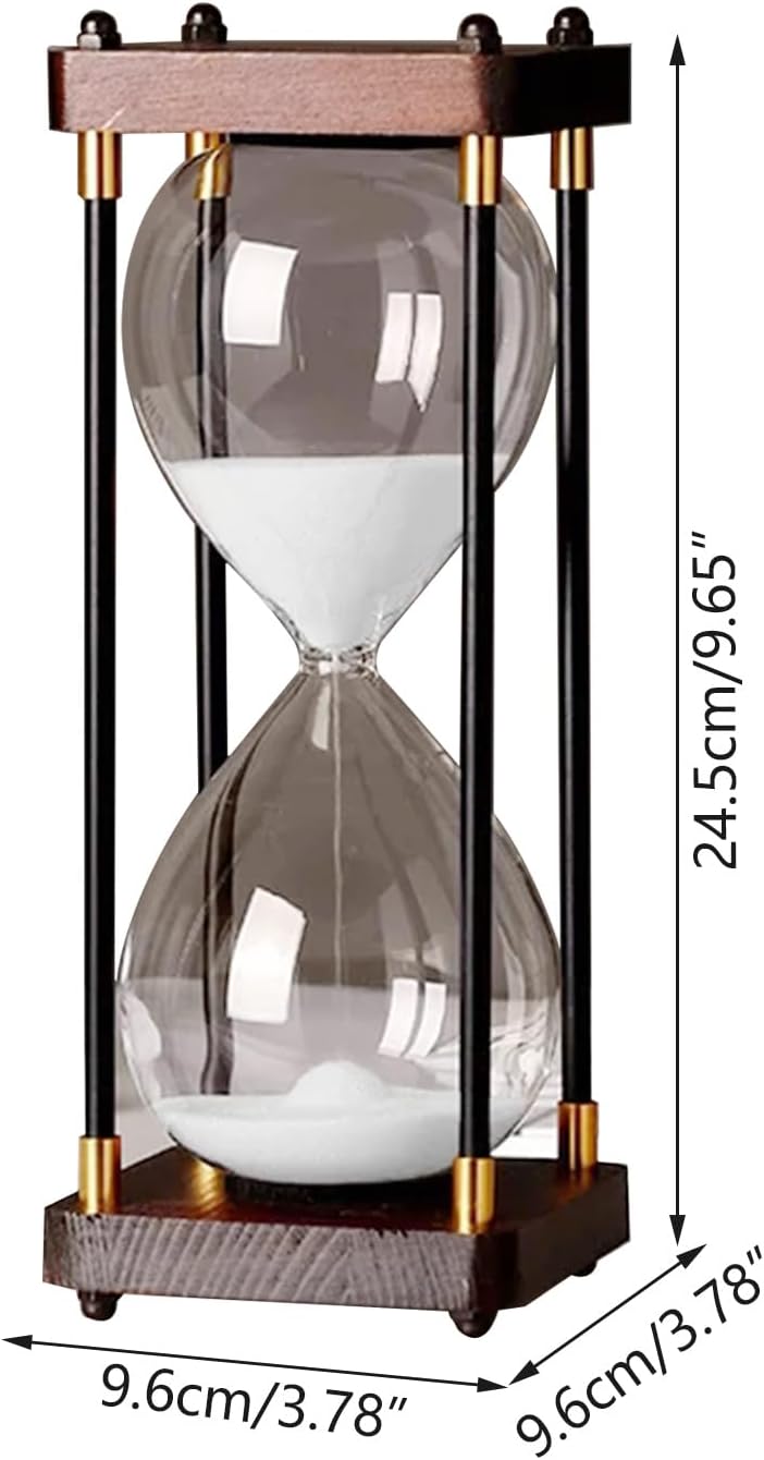 Grosse Sanduhr 60 Minuten, Sanduhr aus Holz, Regenbogen Glas Deko Sanduhren, Geschenk Sanduhr, für H