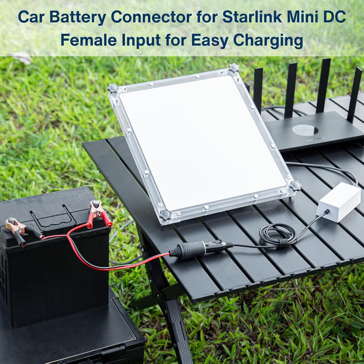 Car Battery Connector to DC Female Adapter for Starlink Mini, Direct Vehicle Battery Connection for