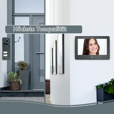ELRO PRO PV40 Full HD Video-Türsprechanlage für 2 Familien, 1080P, 2x 7 Zoll Farbmonitore, Voicemail