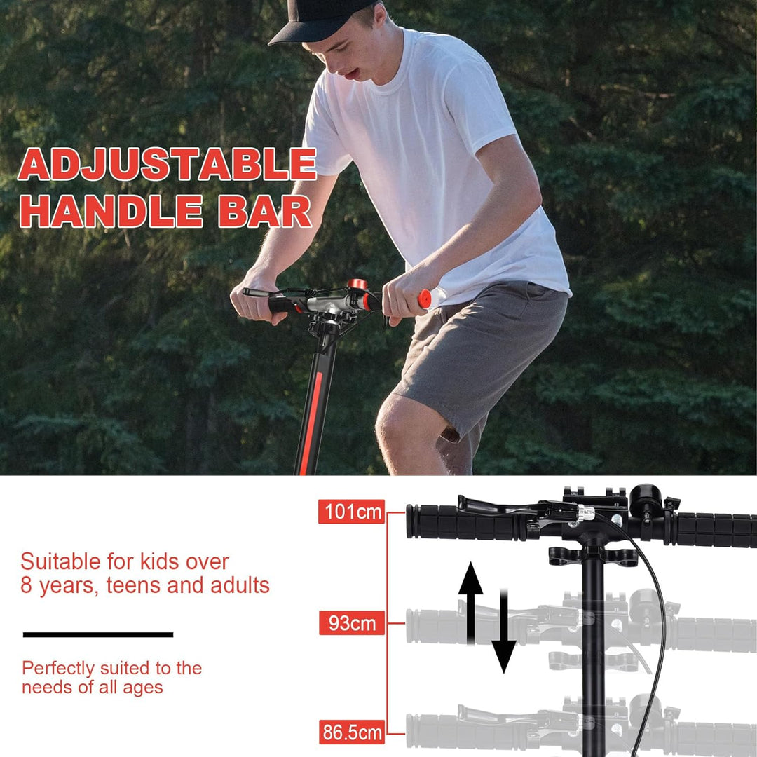 KOMFOTTEU Tretroller klappbar & höhenverstellbar, Scooter mit PU-Räder & Kingel, Kickscooter Cityrol