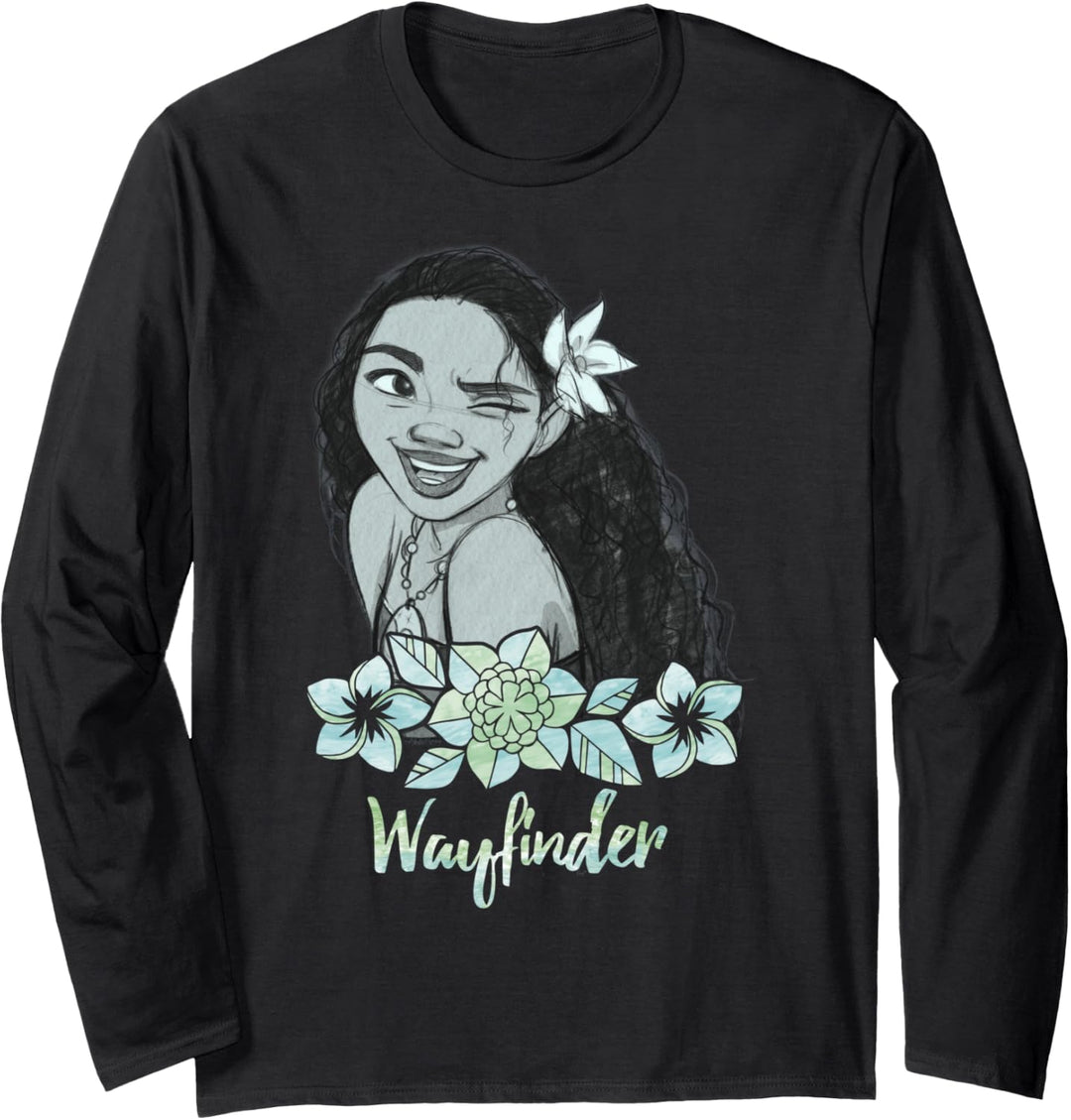 Disney Moana Wayfinder Floral Sketch Langarmshirt