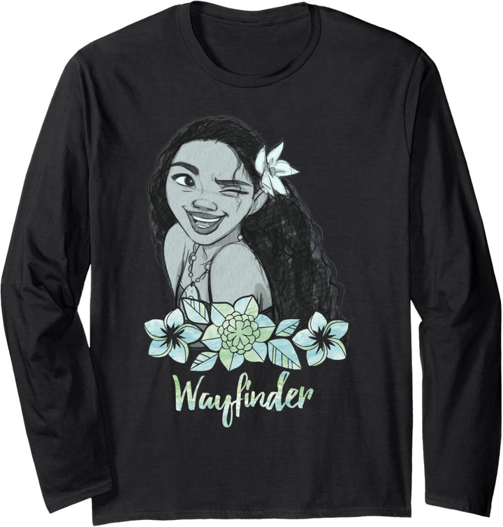 Disney Moana Wayfinder Floral Sketch Langarmshirt