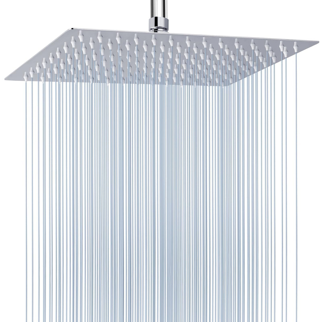 40.5cm Grosser Regenbrause, Voolan Quadrat Hochdruck Duschkopf aus Edelstahl, Wasserfall Ganzkörperb