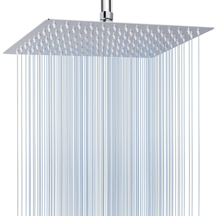 40.5cm Grosser Regenbrause, Voolan Quadrat Hochdruck Duschkopf aus Edelstahl, Wasserfall Ganzkörperb
