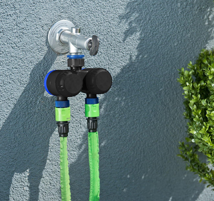Royal Gardineer Wasser Timer: 2-Fach-Wasserverteiler mit mechanischer Bewässerungsuhr, bis 120 Min.