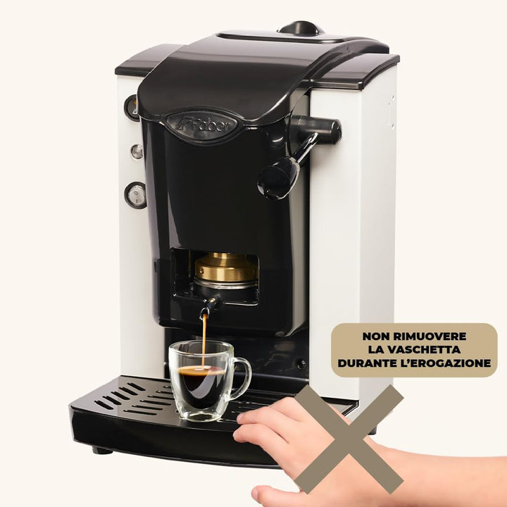 FABER COFFEE MACHINES | Plast-Schlitzmodell | Kaffeepadmaschine für ESE-Pads 44 mm | Einstellbarer M