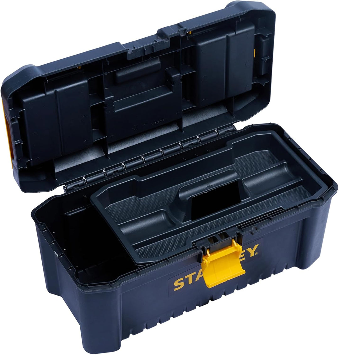 Stanley Werkzeugbox / Werkzeugkasten (16", 20x19,5x41cm, stabiler Werkzeugkoffer aus Kunststoff, Wer