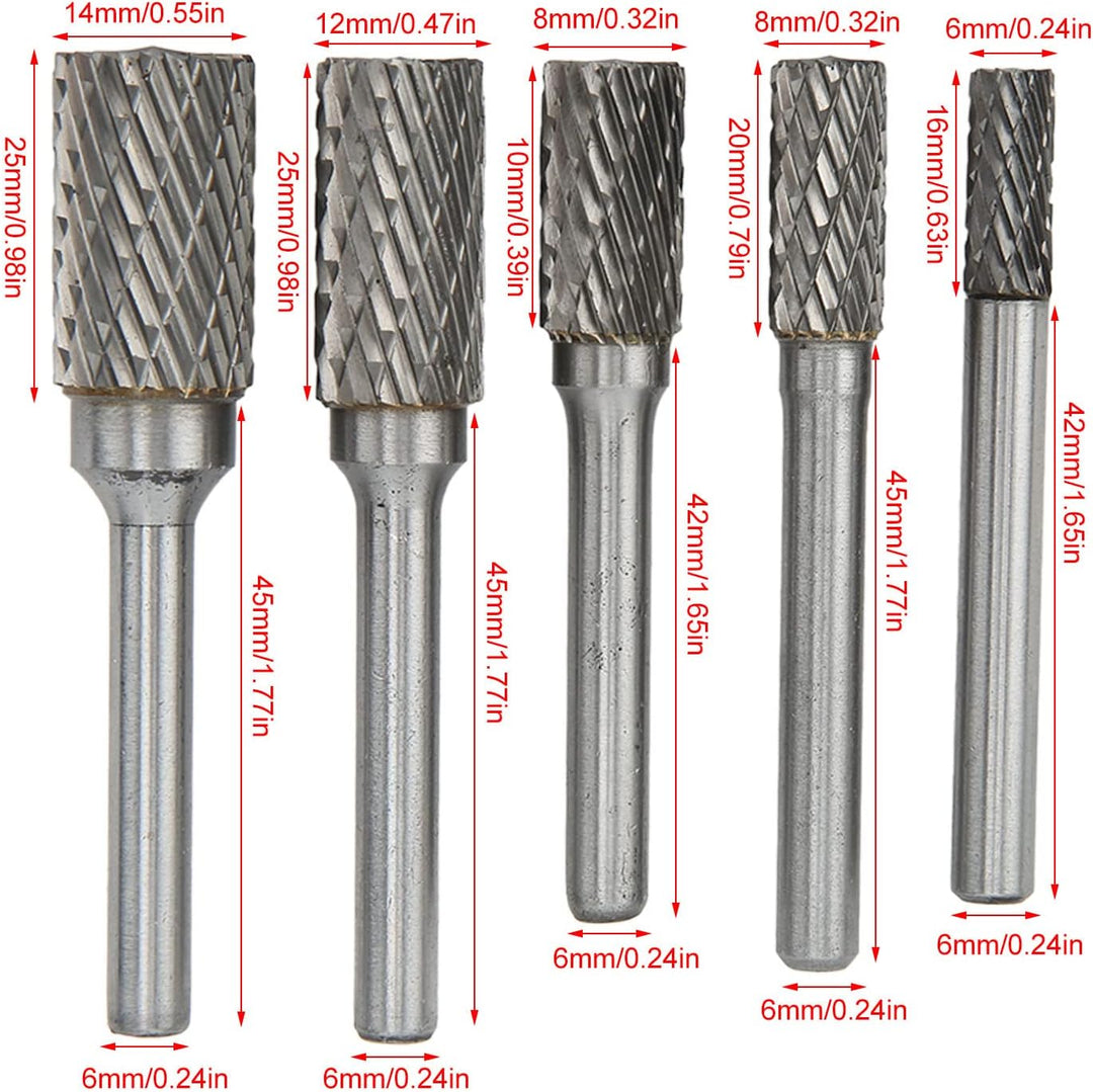 Yosoo Health Gear Doppelschnitt-Hartmetallfräser-Rotationsfeilen-Set, 6mm Schaft, für Metall- und Ho