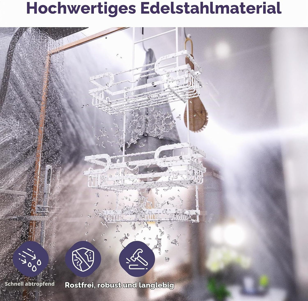 SWTYMIKI Duschregal zum Hängen Dschablage Hängend - Duschablage Hängend Für Dusche Glastür Duschkorb