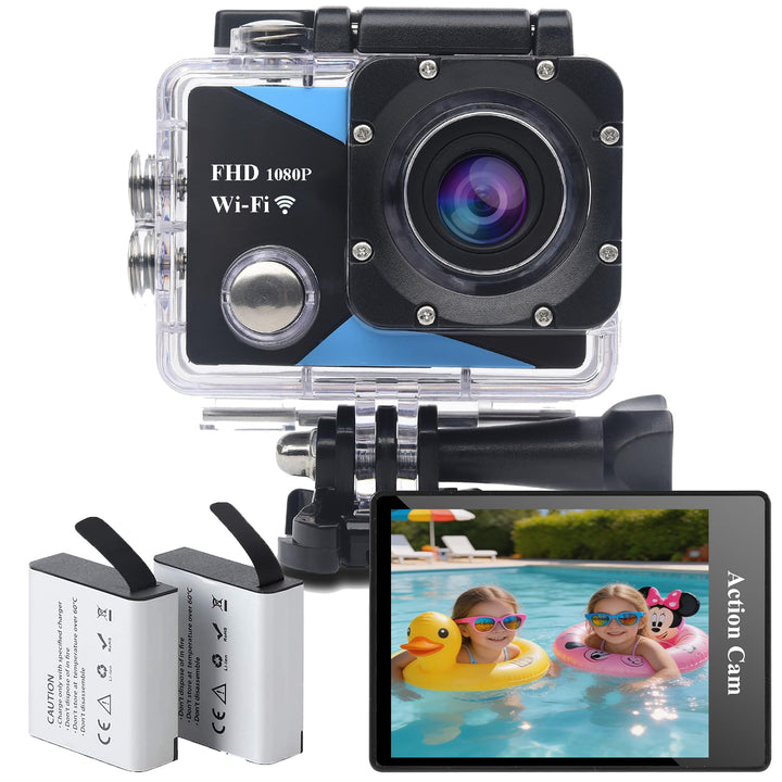 Action Cam 1080P mit WiFi 30M Unterwasserkamera Wasserdicht Ultra HD,Telecamera Moto,Action Camera C