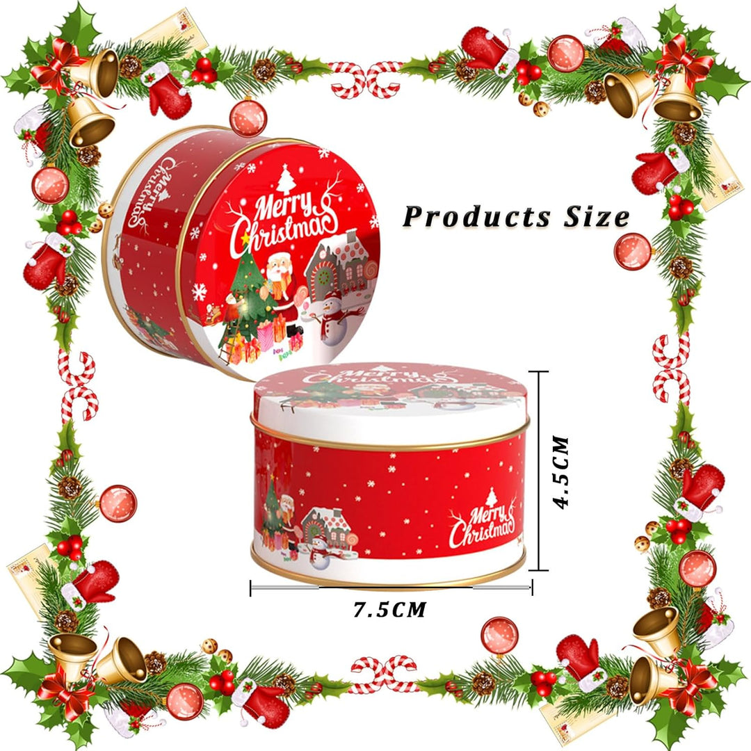 8 Stück Mini Weihnachtskeksdosen, Weihnachten Blechdose mit Deckel, Geschenkverpackung Weihnachten,