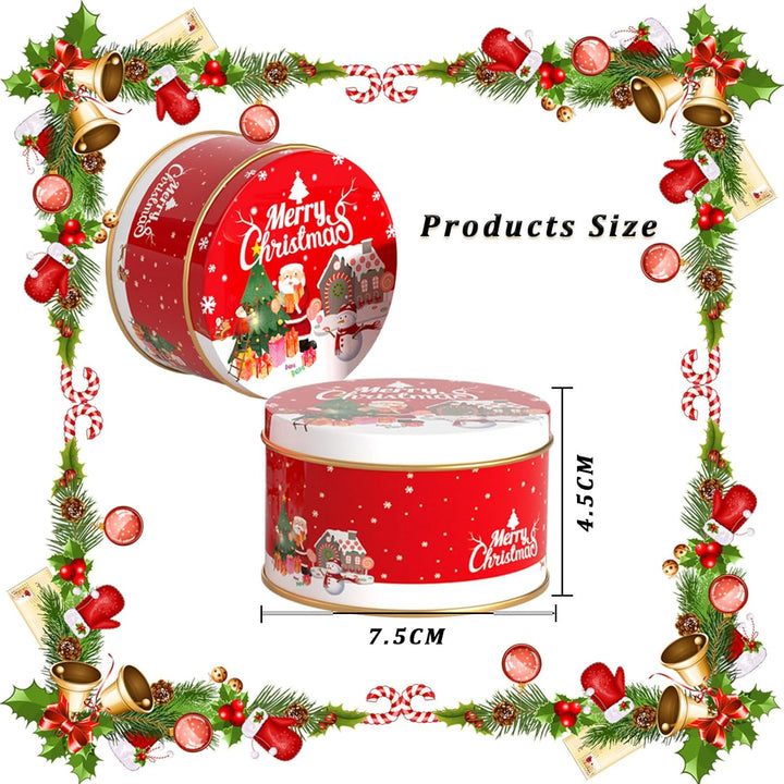 8 Stück Mini Weihnachtskeksdosen, Weihnachten Blechdose mit Deckel, Geschenkverpackung Weihnachten,