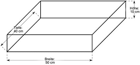 Backideen Regalkorb Klassisch rechteckig, braun, T 40cm x B 50cm x H 10cm 10cm x 40cm x 50cm [HxTxB]
