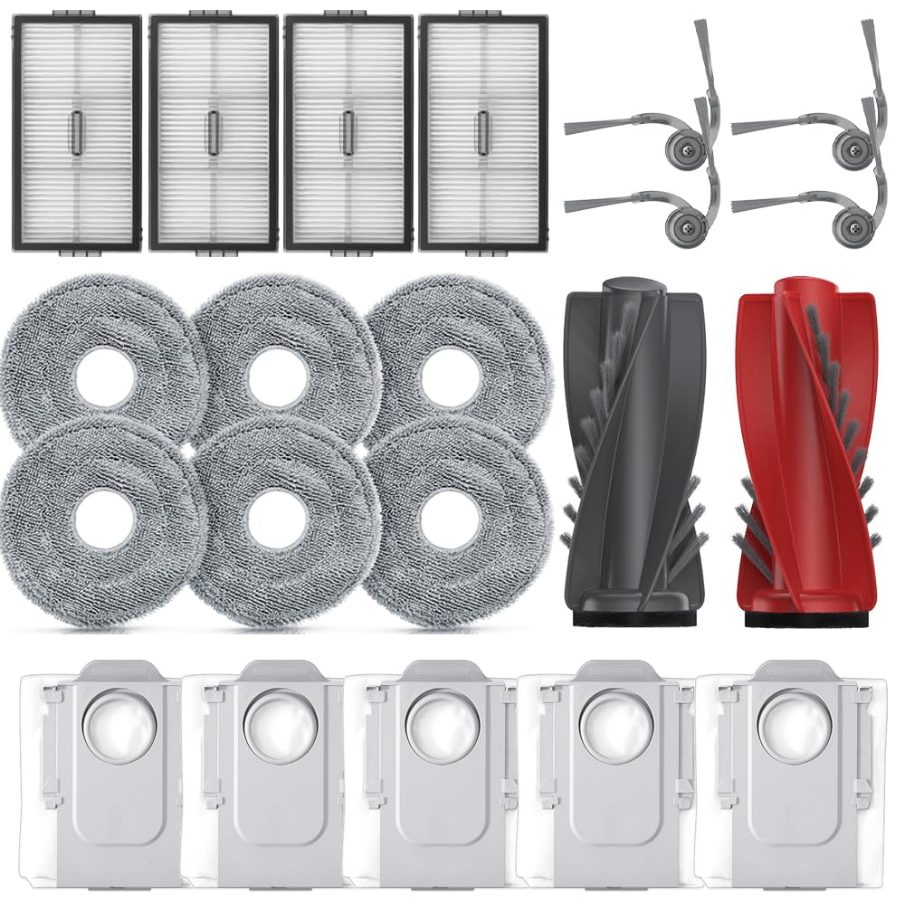 Zubehör für roborock Saros 10R Staubsauger, 1 Hauptbürsten, 4 HEPA-Filter, 6 Wischpads, 5 Staubbeute