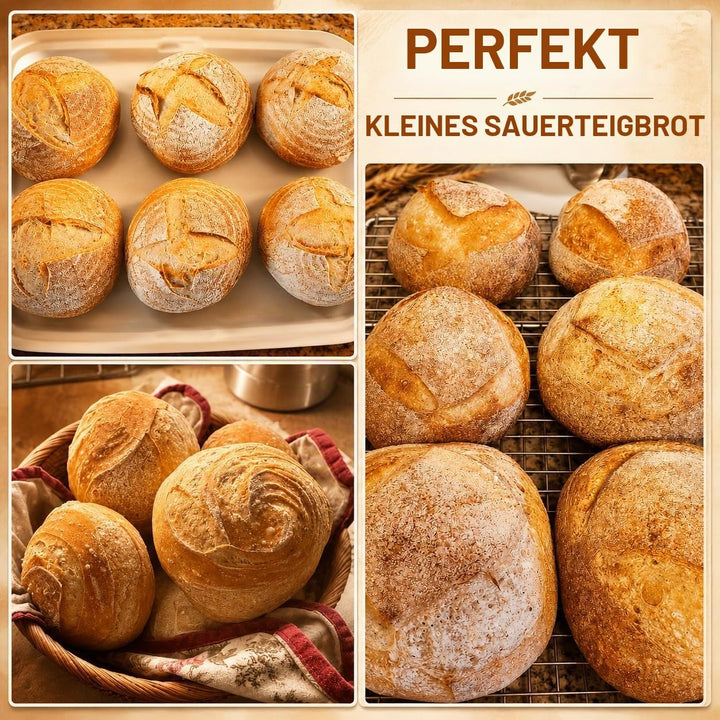 Gärkörbchen, Gärkorb, Rund Zum Brotbacken 6er Set, Gärkorb Brot mit Waschbarem Leineneinsatz, natürl
