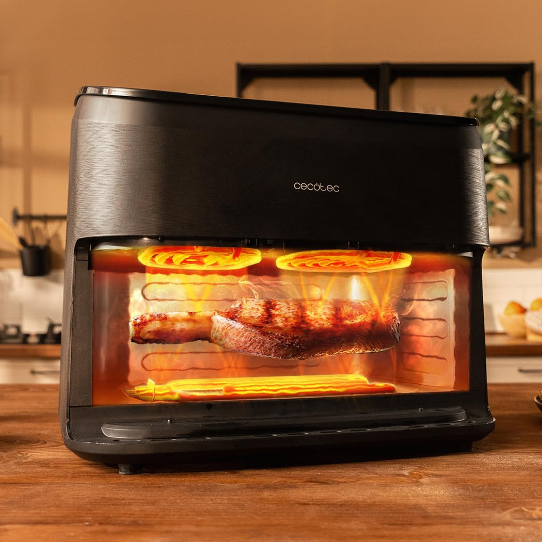 Cecotec Heissluftfritteuse ohne Öl - 10L - Grill - Doppelwiderstand - Integrierter Smoker - Air Frye