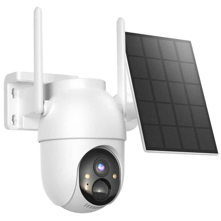 2K Überwachungskamera Aussen Akku, 360° PTZ Kabellos WLAN Outdoor Kamera mit Solarpanel, KI-Erkennun