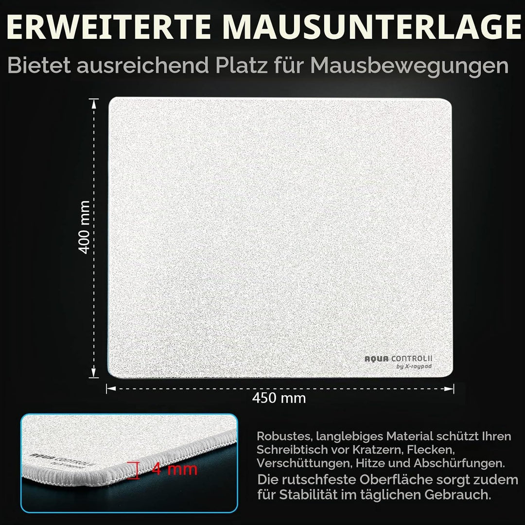 X-Raypad Aqua Control 2 AC2 Solid Gaming-Mauspad, Ultra-Hochpräzisions-Mauspad mit Perfekter Geschwi