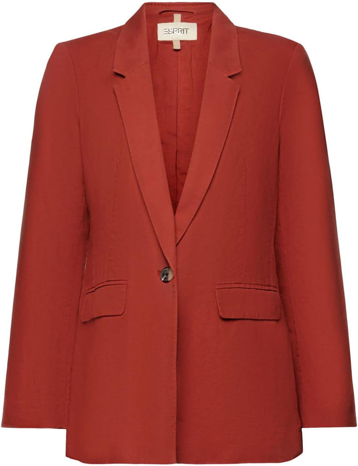 ESPRIT Einreihiger Blazer aus Leinenmix