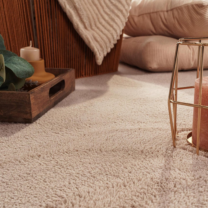 Paco Home Waschbarer Teppich Wohnzimmer Schlafzimmer Kurzflor rutschfest Flauschig Weich Moderne Ein