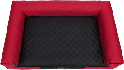 Hobbydog L VICCCM5 Eckig Hundebett, Victoria Katzenbett Schlafplatz, rot mit schwarz Rot-Schwarze L