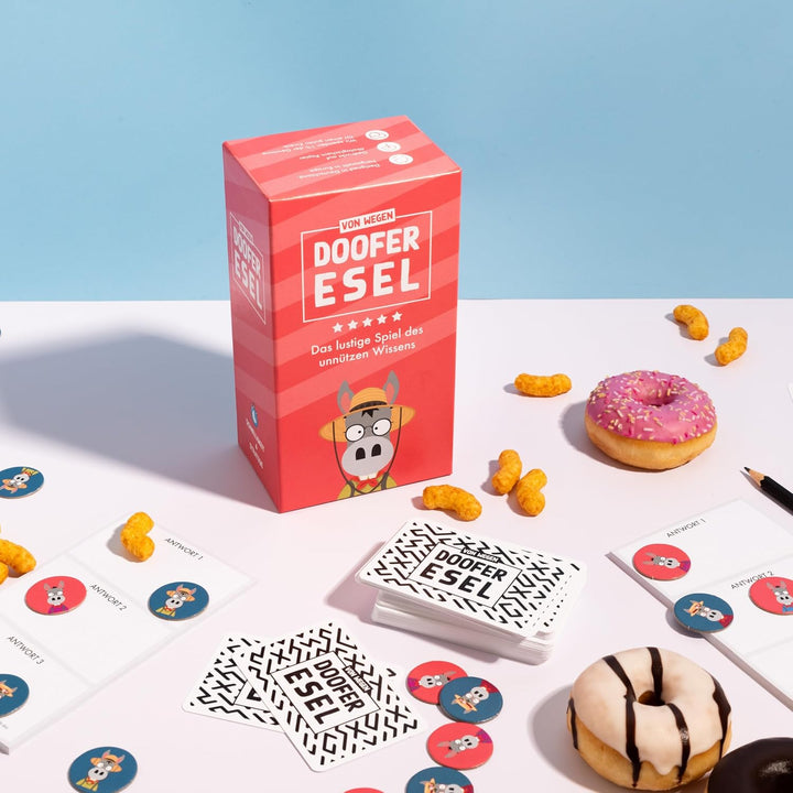 DOOFER Esel - Gesellschaftsspiel - Designed in Deutschland - Spiel der Kreativität, des Bluffs und H