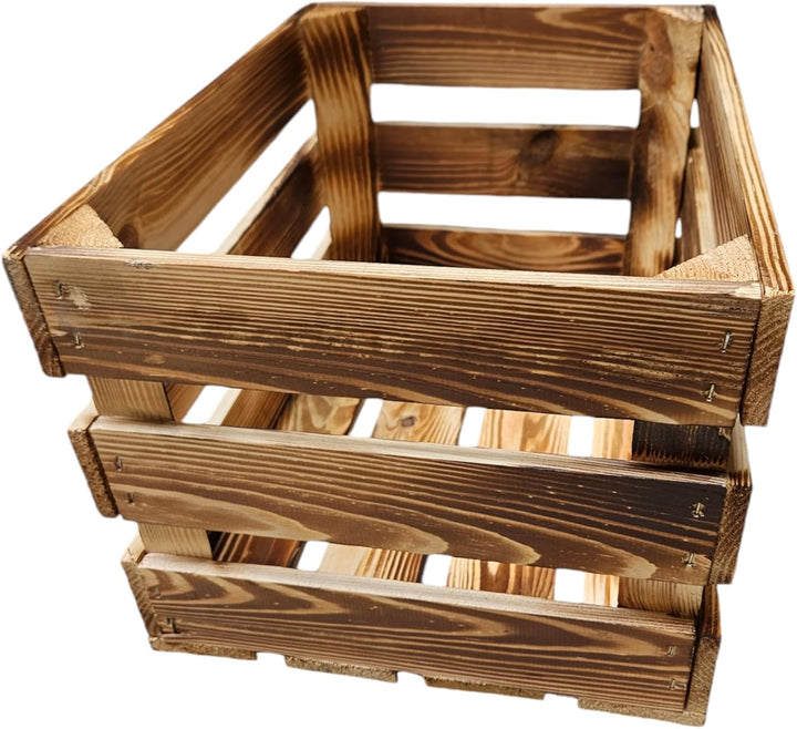 Teramico Weinregal Holzkisten Weinkisten Obstkisten Bar Verschiedene Varianten weiss geflammt 50cm 4