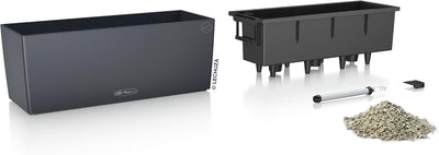 LECHUZA "BALCONERA Color 50" Pflanzgefäss mit Erd-Bewässerungs-System, Schiefergrau, 50 x 19 x 19 cm