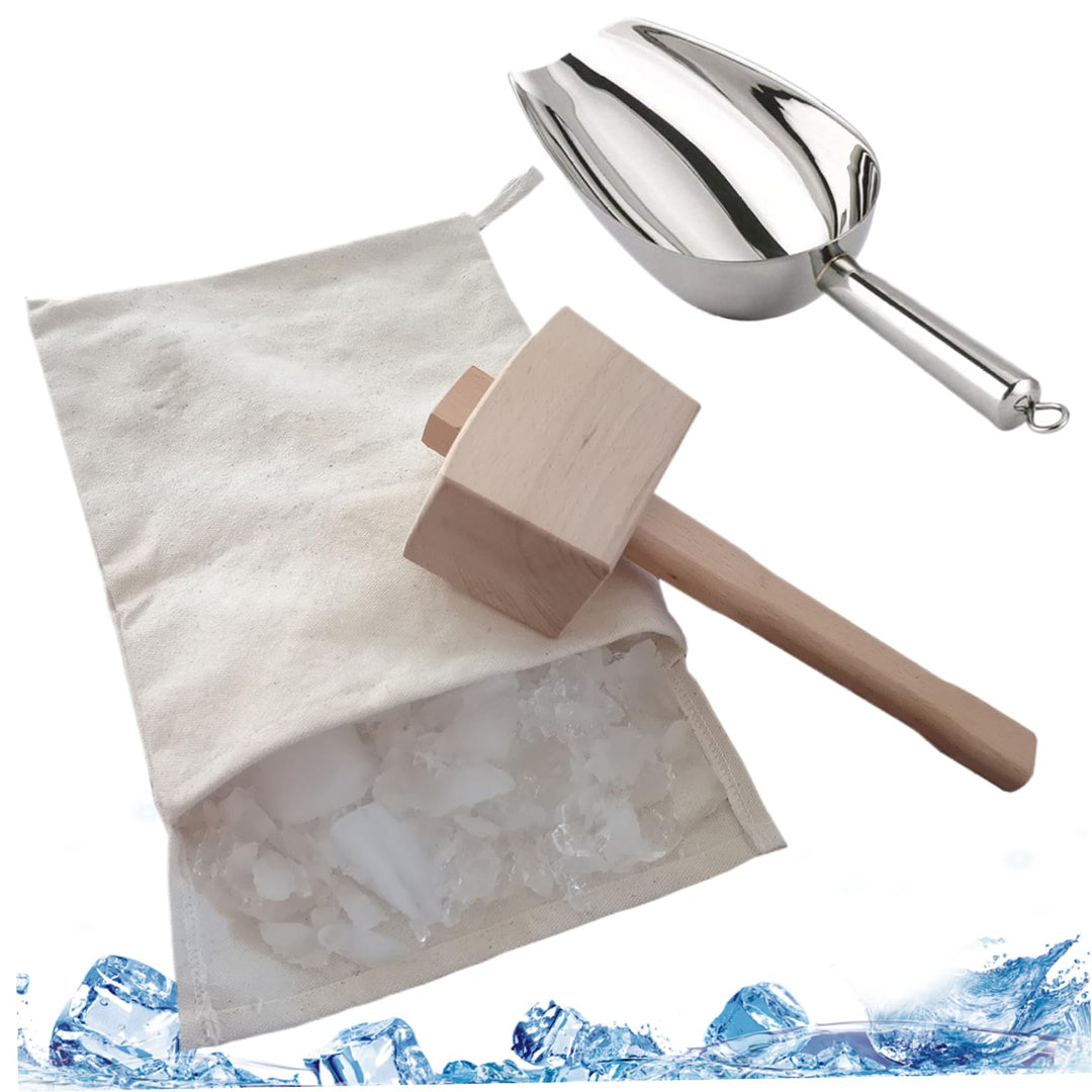 3pcs/Set Ice Bag und Mallet, Ice Mallet und Beutel mit Ice Scoop Food Grade Manual Ice Crusher wiede