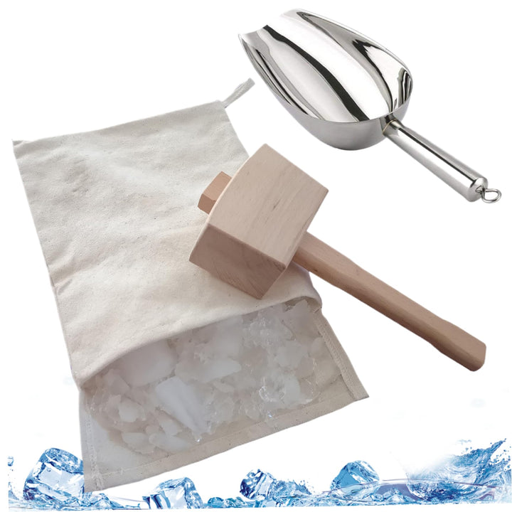 3pcs/Set Ice Bag und Mallet, Ice Mallet und Beutel mit Ice Scoop Food Grade Manual Ice Crusher wiede