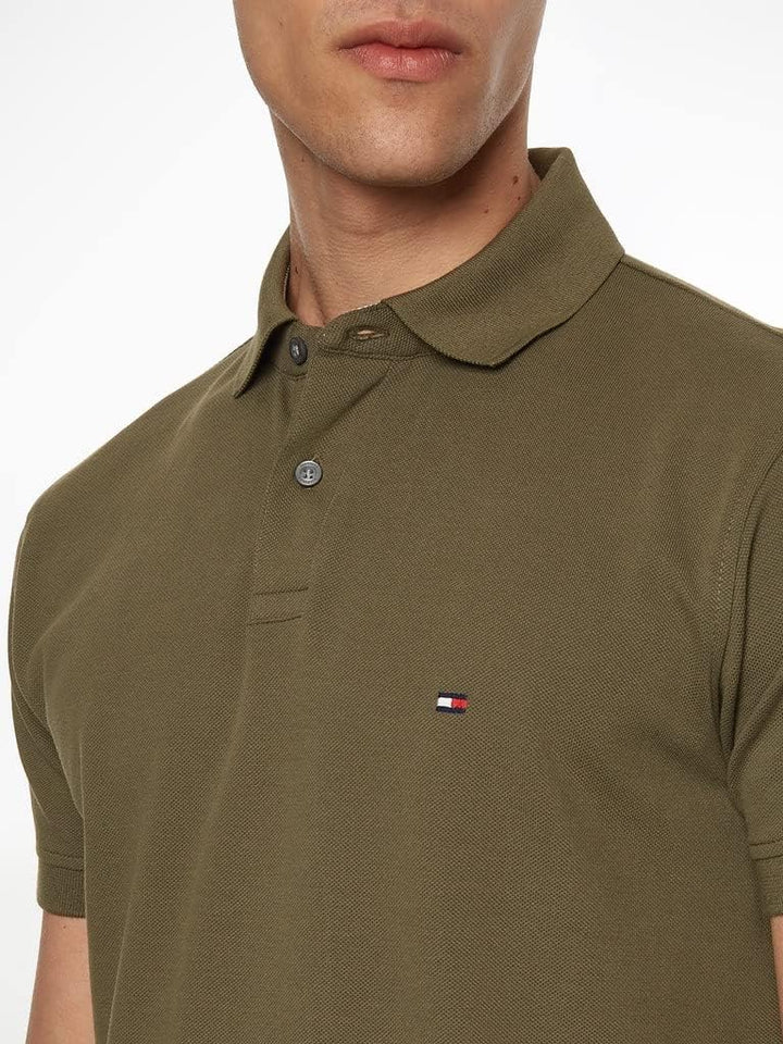 Tommy Hilfiger Herren Poloshirt Kurzarm 1985 Regular Fit S Army Green, S Army Green