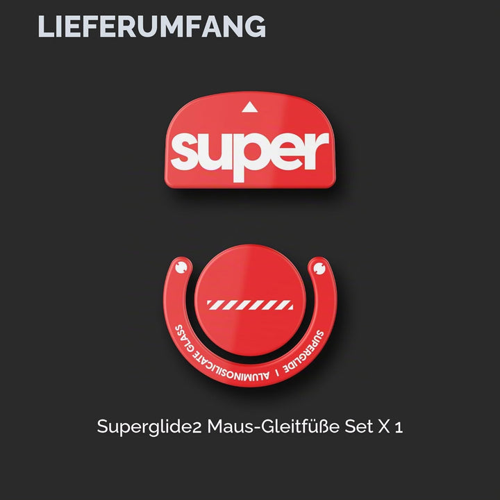 Pulsar Gaming Gears Superglide Mausfüsse für Logitech G Pro X Superlight (Rot, Superglide 2), LGSSGR