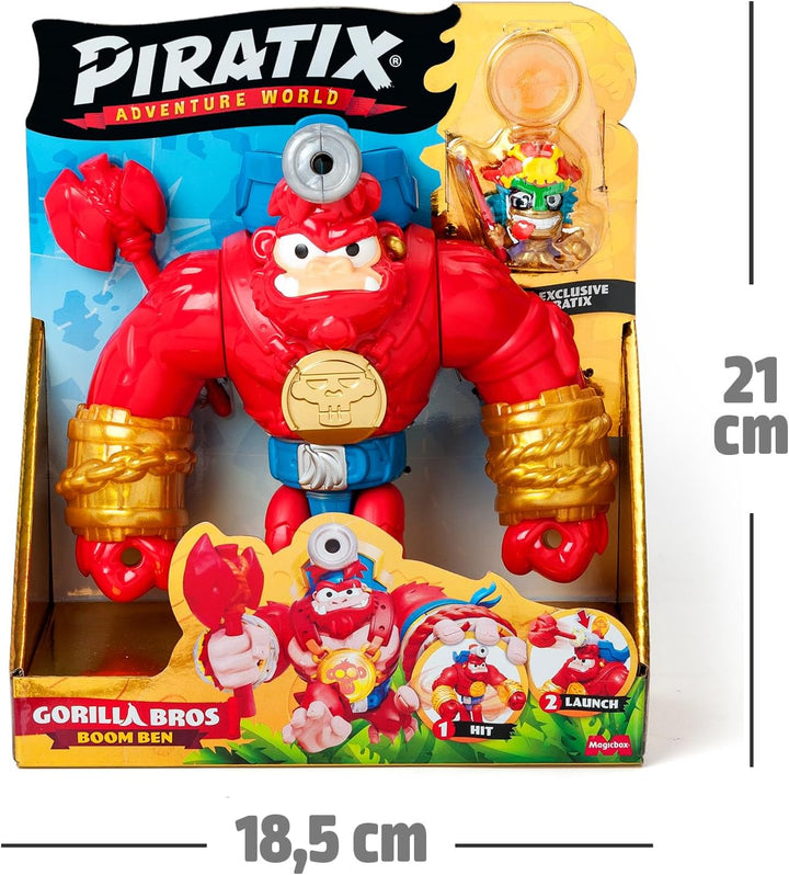 PIRATIX Boom Ben - Beweglicher Gorilla, der horizontal und mit einem Auslöser schlägt. Enthält 1 Gor