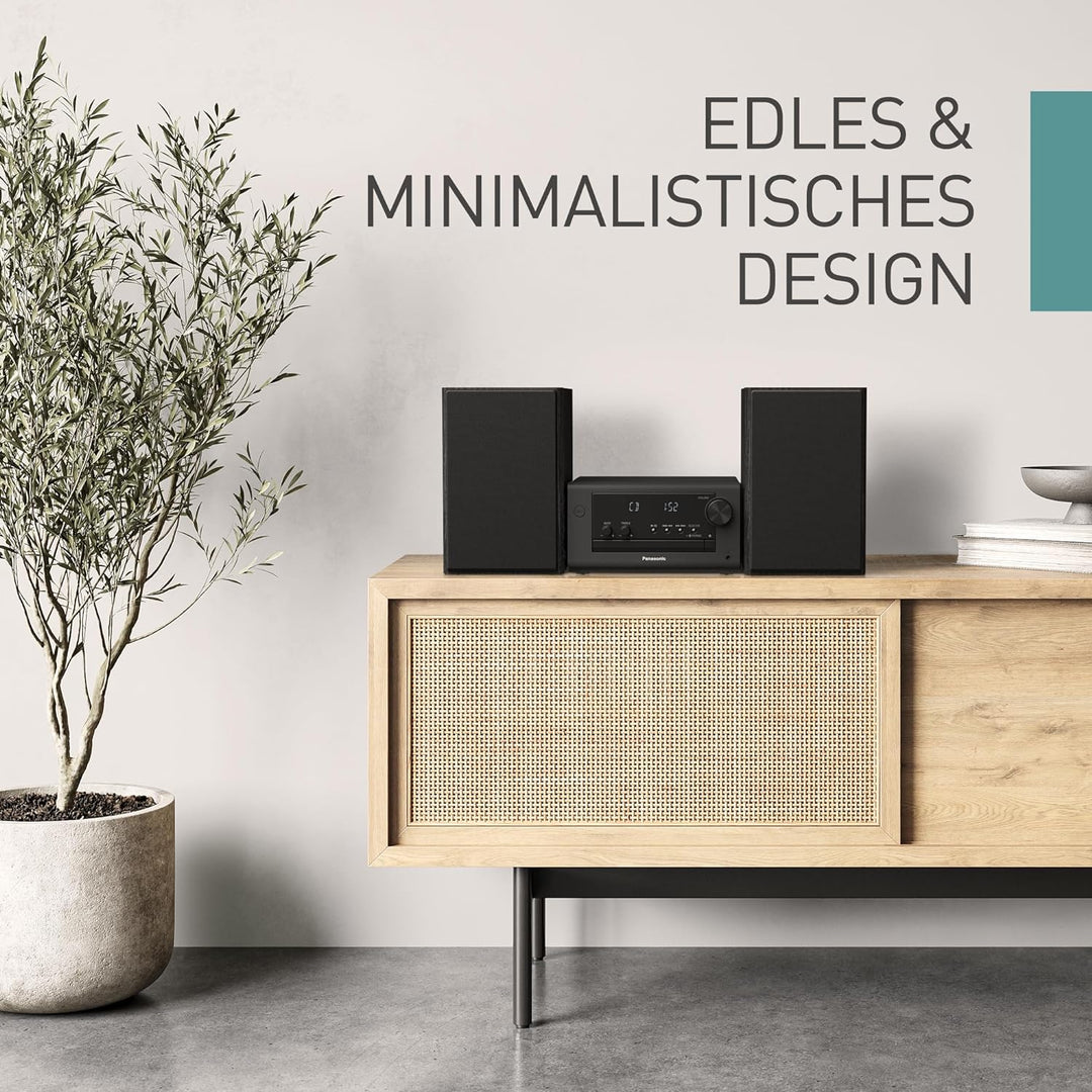 Panasonic SC-PM704EG-K Kompaktes Micro HiFi Stereosystem mit CD, DAB+/FM Radio, USB und Bluetooth, 8
