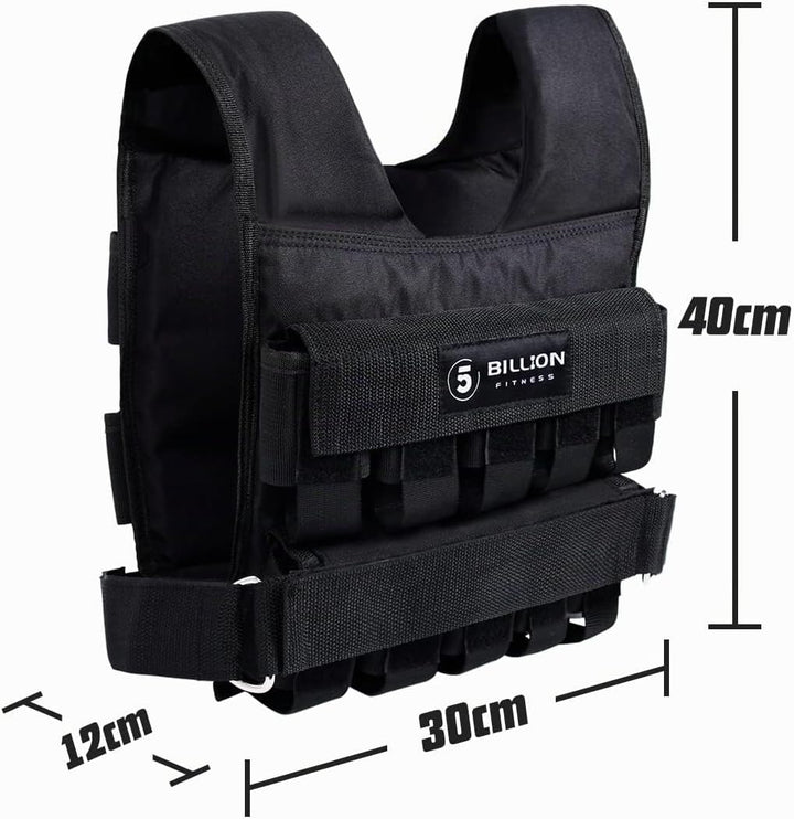 5BILLION FITNESS Monstervest Gewichtsweste von 1kg-20 Kg Gewicht Warnwesten für Gewicht Training Kra
