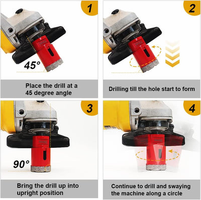 SHDIATOOL Diamant-bohrkronen Set Vakuumgelötete für Porzellan Fliesen Granit Marmor Trockenbohren（Du