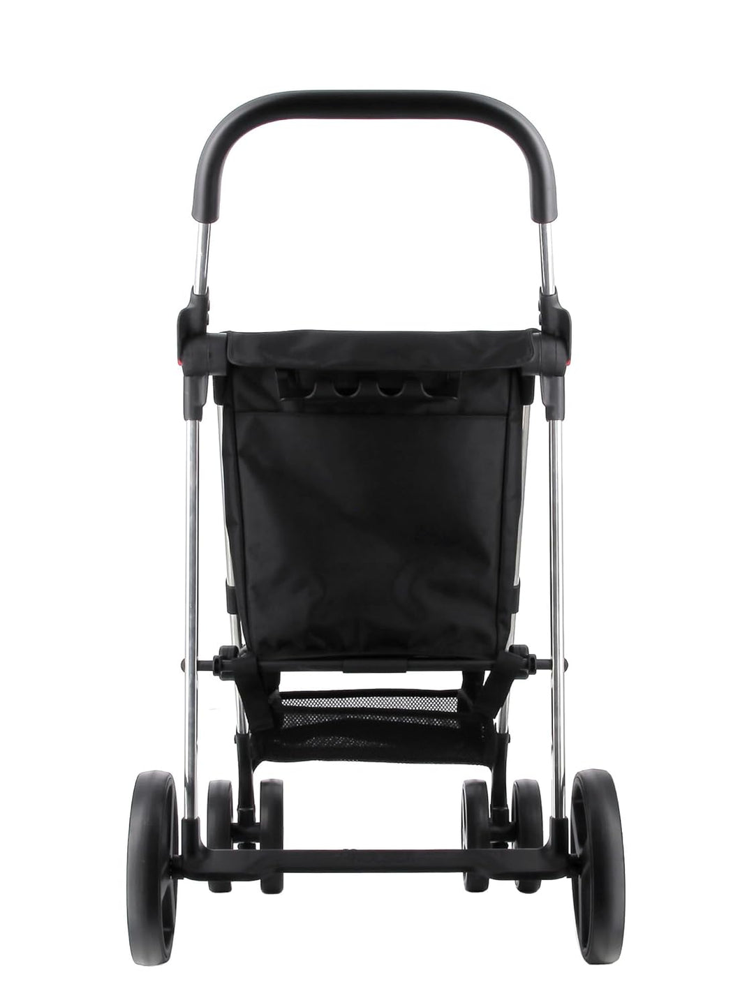 Klappbarer Einkaufstrolley Rolser Basquet MF 4 grosse Räder (2 drehbare) - Schwarz, Schwarz