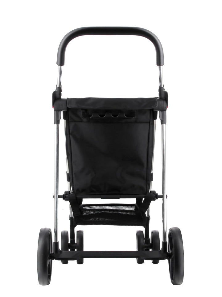 Klappbarer Einkaufstrolley Rolser Basquet MF 4 grosse Räder (2 drehbare) - Schwarz, Schwarz