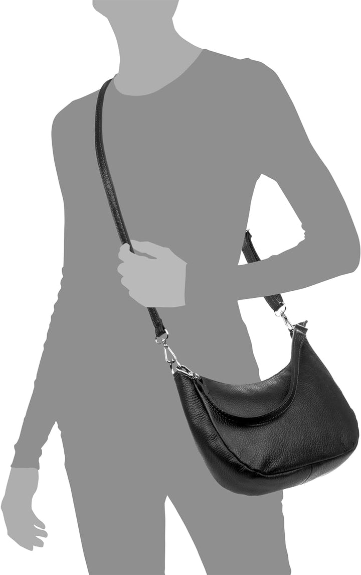 FIRENZE ARTEGIANI. Altivole Schulter- und Handtasche, Echtleder, Dollaro-Finish, 21 x 6,5 x 16 cm, F