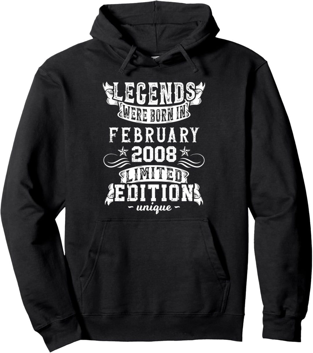 Geburtstag Februar 2008 Limited Geschenk Edition Vintage Pullover Hoodie