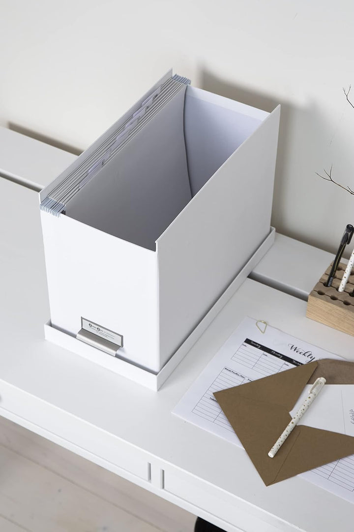 BIGSO JOHAN Hängeregisterbox A4 – Hängemappenbox mit Deckel und Griff – Schreibtischablage für Hänge