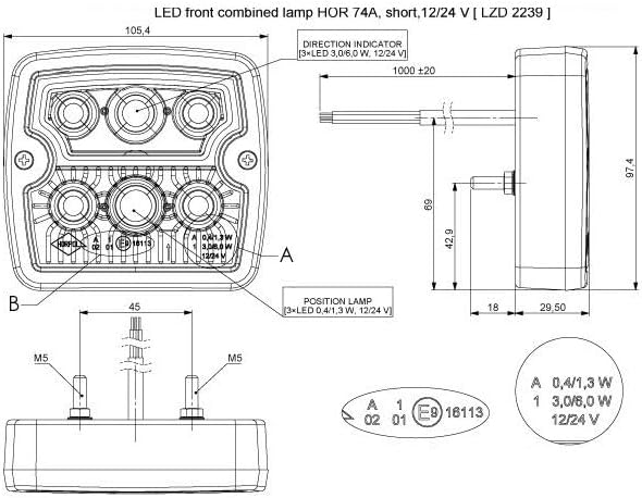 MelTruck® 2x LED Blink-Positionsleuchte Standlicht Blinker LKW Anhänger Traktor 12V 24V