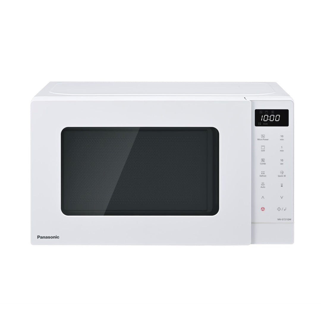 Panasonic NN-GT21QWEPG 20L Grill-Mikrowelle mit Drehteller und Gitterrost, 800 W, 1000 W Grill, LED-