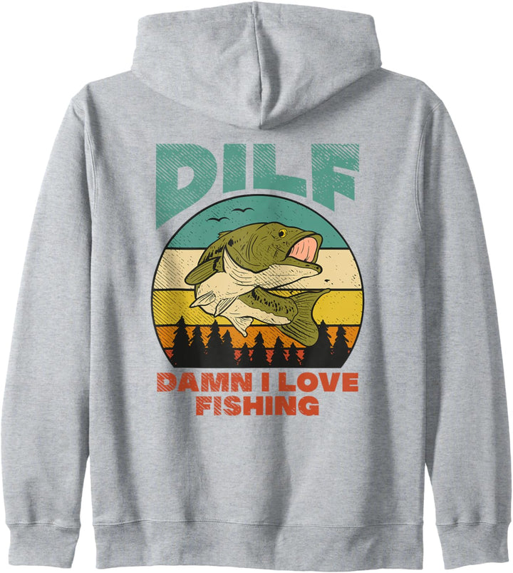 DILF Damn I Love Fishing Angler Barschforelle Kapuzenjacke