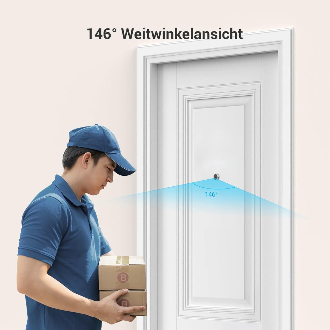EZVIZ Video Türklingel mit Kamera, 2MP Türspion WLAN mit 4,3-Zoll-Farbbildschirm, 146° Weitwinkel un