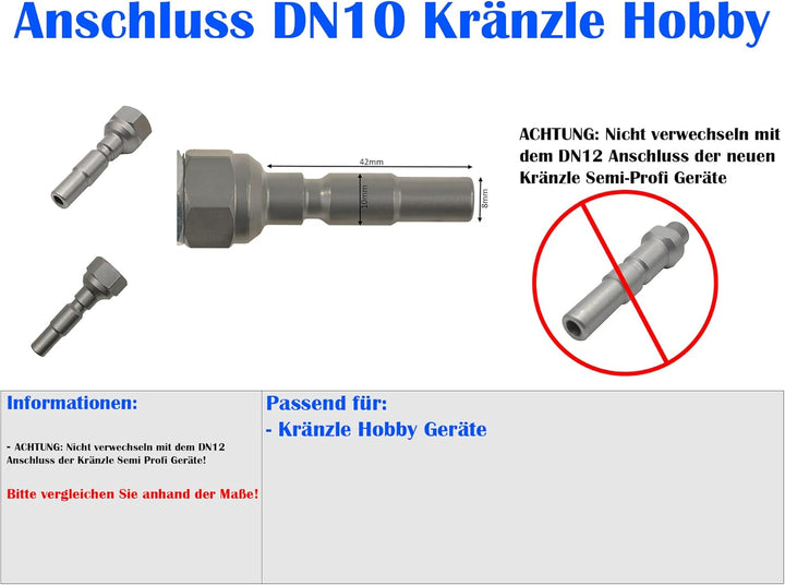 Schaumlanze für Hochdruckreiniger mit D10 DN10 Stecksystem z.B. Kränzle (Modell: Semi-Profi) Modell: