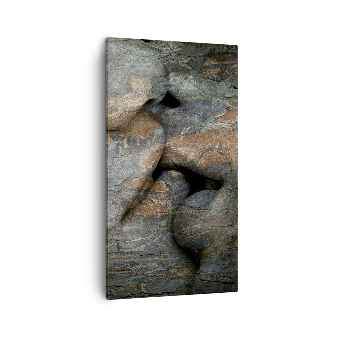 Bilder auf Leinwand Frau Mann Kuss Abstraktion Leinwandbild mit Rahmen 45x80cm Wandbilder Dekoration