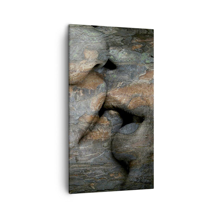 Bilder auf Leinwand Frau Mann Kuss Abstraktion Leinwandbild mit Rahmen 45x80cm Wandbilder Dekoration