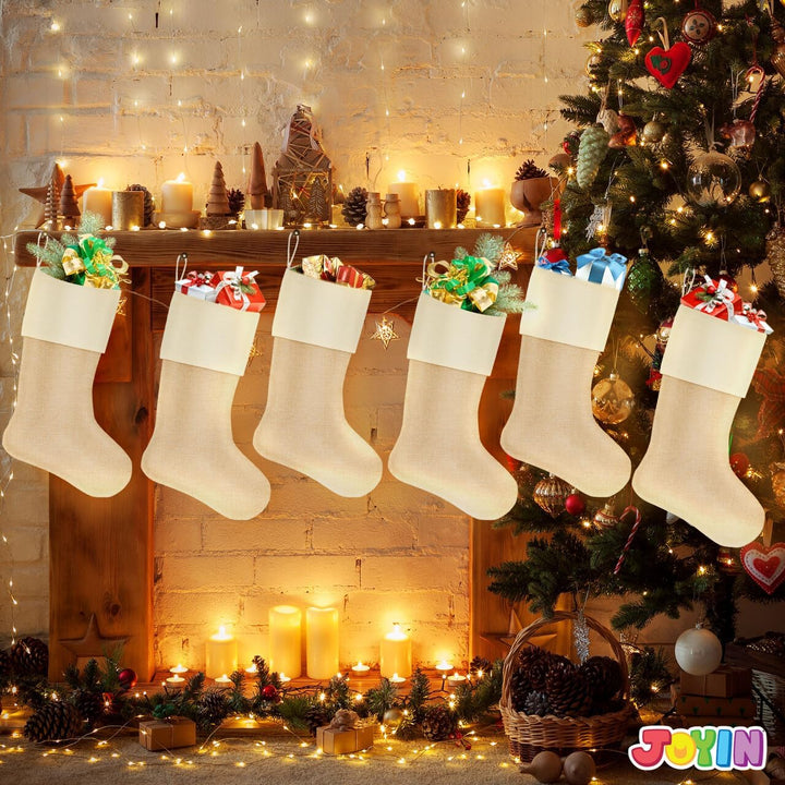 JOYIN 6 Stück 18" Plain Burlap Weihnachtsstrumpf